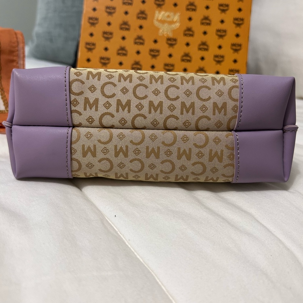 MCM Women's Beige and Purple Micro Handbag - Picture 14 of 14